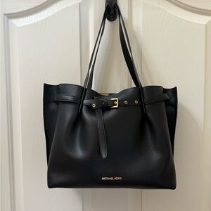 Michael Kors Emilia Pebbled Black Leather Tote